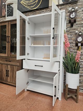 Vitrina de madera y cristal