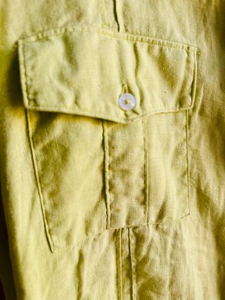 Camisa Zara Man manga corta amarilla Talla XL