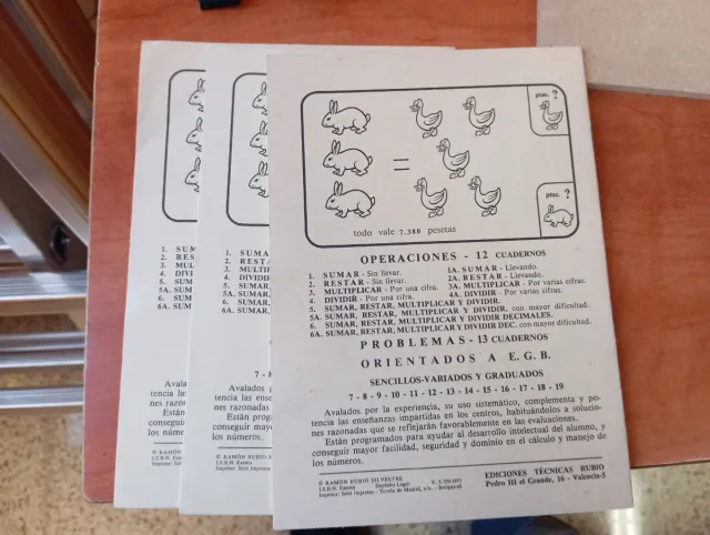 8 cuadernillos problemas Rubio -año 1977.