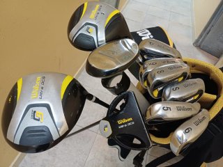 Set de 10 Palos de Golf con carrito Wilson