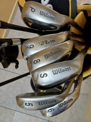 Set de 10 Palos de Golf con carrito Wilson