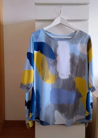 Blusa Tencel Vintage Estampada