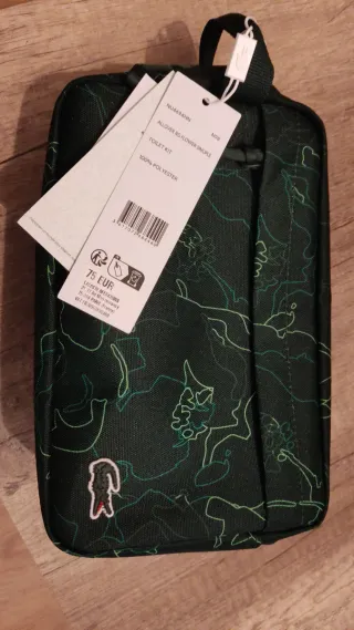 Neceser Lacoste verde estampado