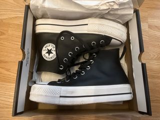 Converse original piel Negra Plataforma 
