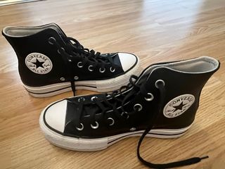 Converse original piel Negra Plataforma 