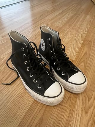 Converse original piel Negra Plataforma 