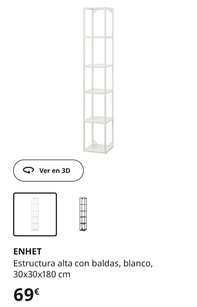 Estantería ENHET IKEA Blanca 30x30x180cm