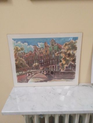 2 Láminas Acuarela y Plumilla Paisajes