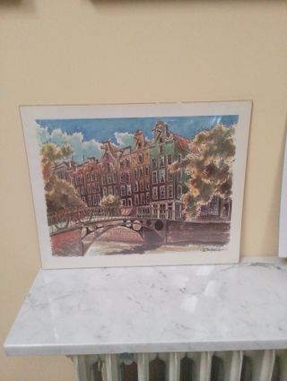 2 Láminas Acuarela y Plumilla Paisajes