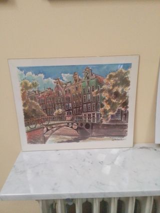 2 Láminas Acuarela y Plumilla Paisajes