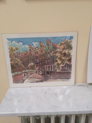 2 Láminas Acuarela y Plumilla Paisajes