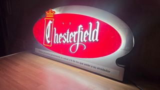 Cartel luminoso Chesterfield antiguo años 80
