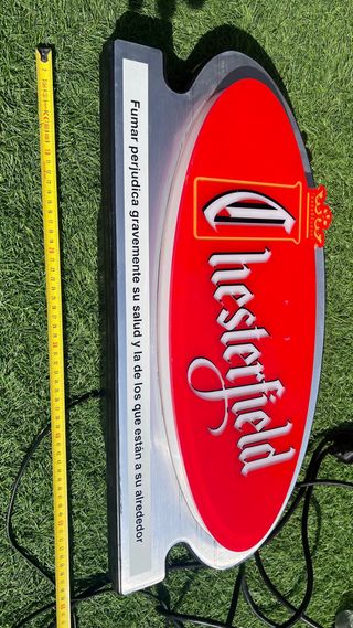 Cartel luminoso Chesterfield antiguo años 80