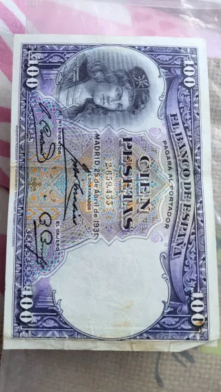 Billete 100 Pesetas Banco de España 1937