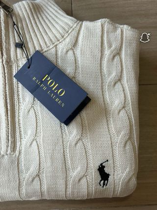 Jersey Polo Ralph Lauren Cable Knit XXL Blanco