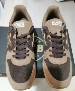 Zapatillas Munich Hombre Talla 44 Beige/Marrón