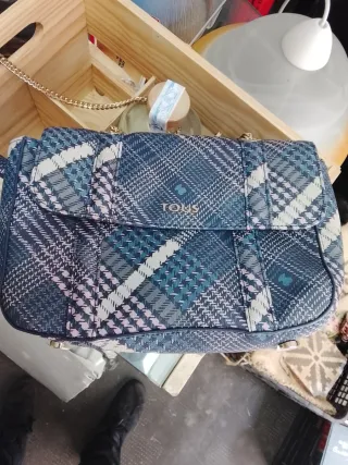 Bolso Tous cuadros azul y rosa
