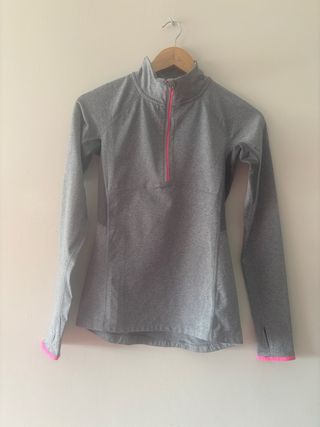 Sudadera HM gris cremallera talla XS