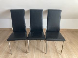 Juego de 5 sillas de comedor negras