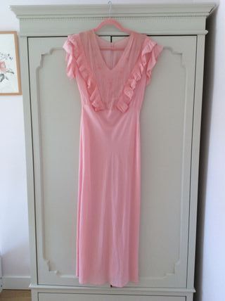 Vestido camison  antiguo seda años 30-40 vintage