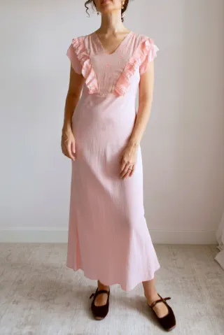 Vestido camison  antiguo seda años 30-40 vintage