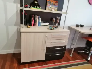 Dormitorio: Cama nido, escritorio y biblioteca