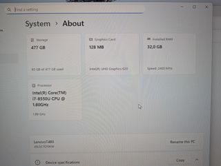 Lenovo Thinkpad T480 Negro