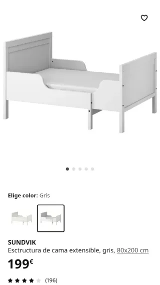 Cama  infantil blanca de Ikea.
