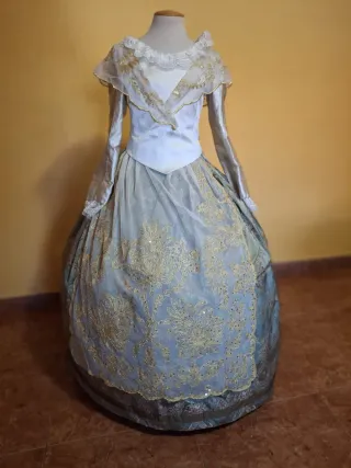 Traje de Fallera azul y dorado niña