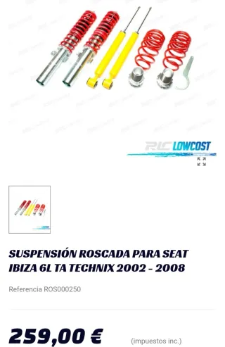 Suspensión roscada Seat Ibiza 6L