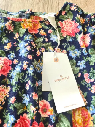 Vestido estampado floral manga larga