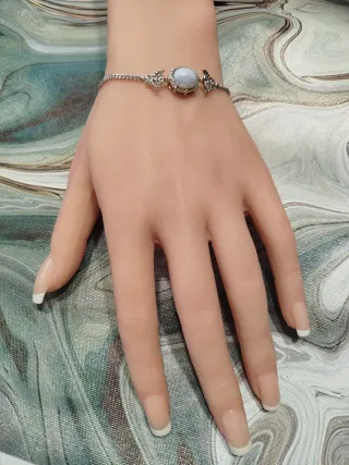 Pulsera de mineral autentico: Calcedonia