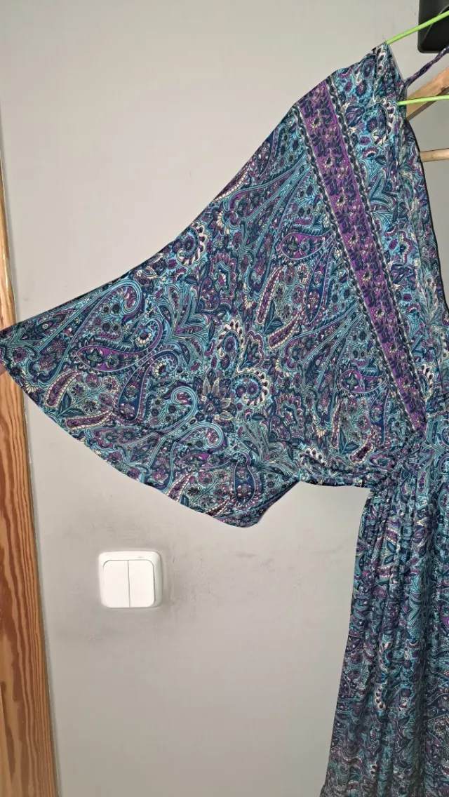 Vestido largo seda estampado talla XXXL