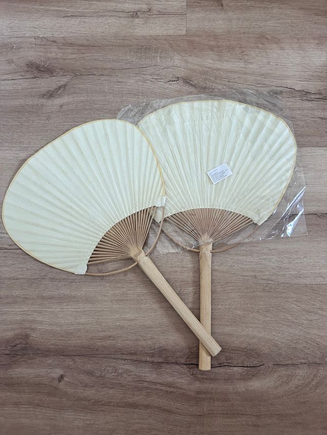 Abanicos Pai Pai Bambú y Papel Beige (40 Unidades)