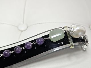 Bracciale in Ametista, Acquamarina, Perla Naturali