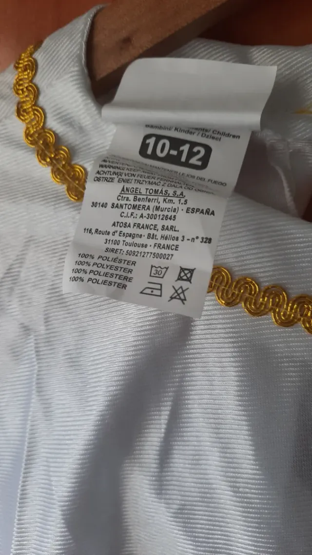 Fantasia de menina anjo com alas prateadas tamanho 10-12 anos