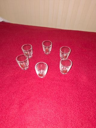 6 Bicchieri da amaro con decoro argento