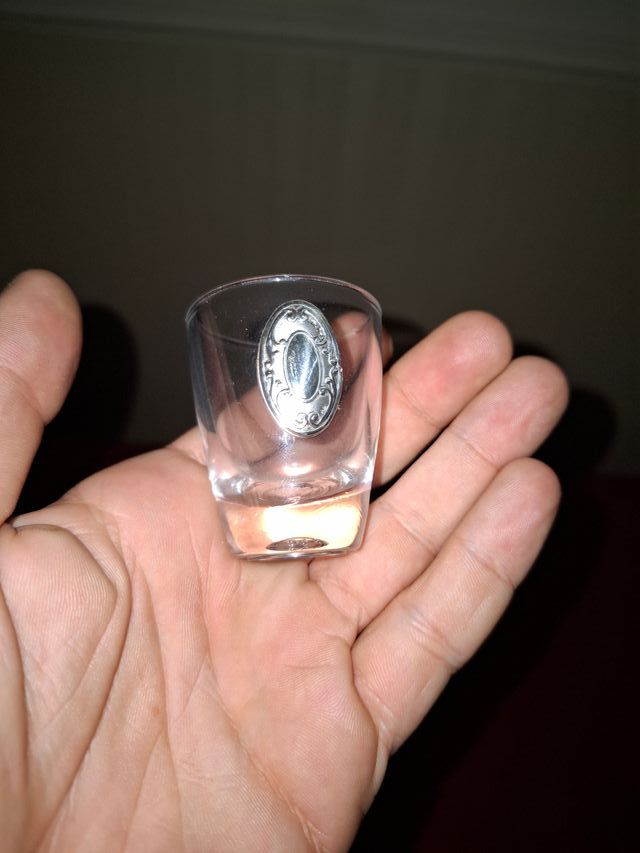 6 Bicchieri da amaro con decoro argento