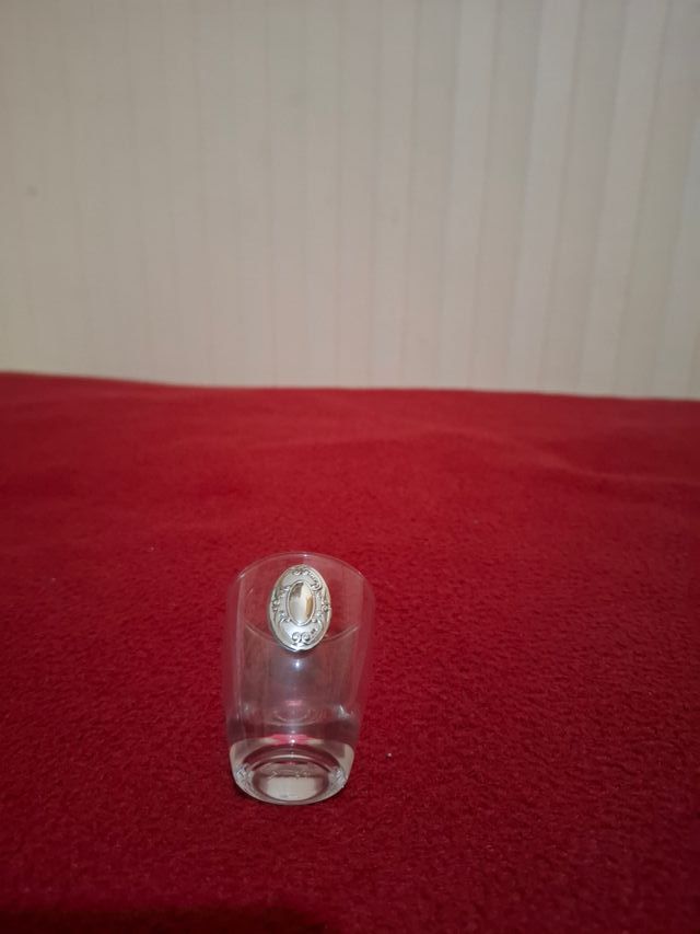 6 Bicchieri da amaro con decoro argento