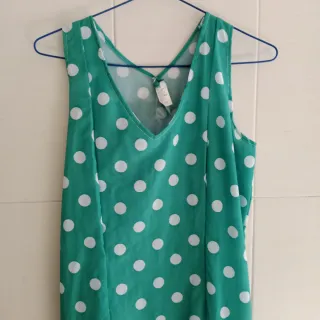 Traje Sevillana Verde Lunares Blancos