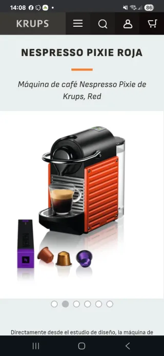 Cafetera Nespresso Roja