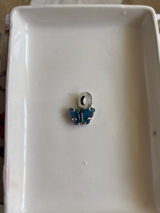 Charm Mariposa Plata Ley Azul