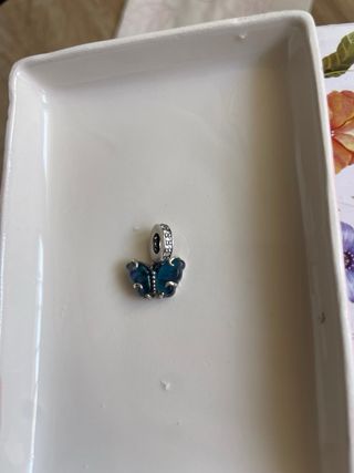 Charm Mariposa Plata Ley Azul