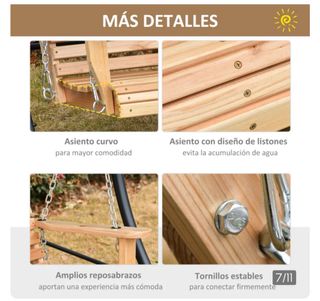 Banco columpio de madera y metal