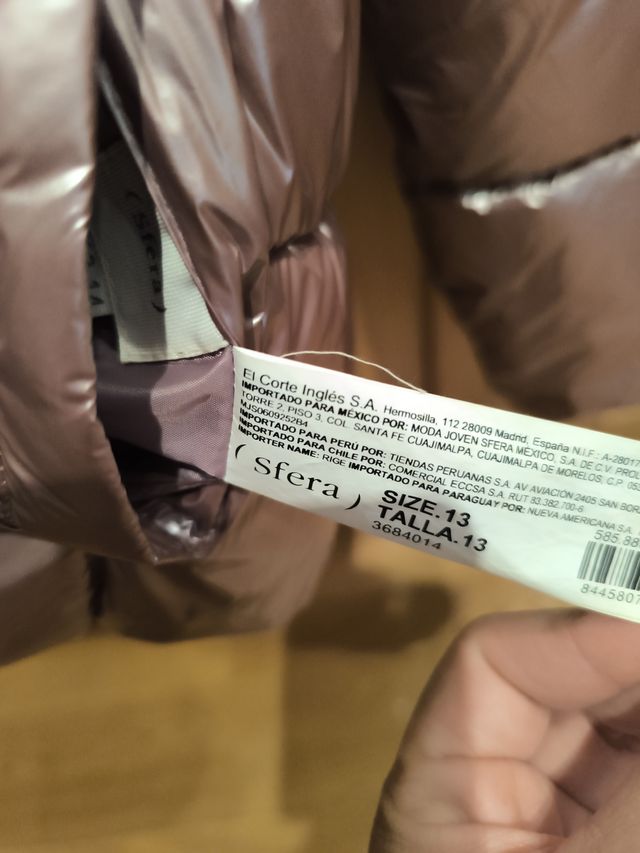 Abrigo reversible niña . Talla 13