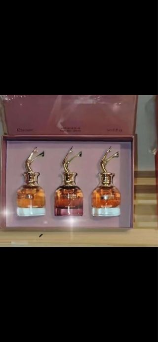 Set 3 Perfumes Mujer Dorados y Rosados