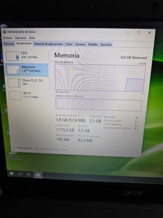 Portátil Acer Extensa 5635Z Negro