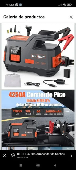 BIUBLE 4250A Arrancador Coche 150PSI Compresor