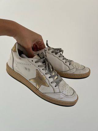 Zapatillas Golden Goose Ballstar Blanco y Dorado