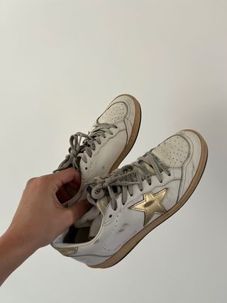 Zapatillas Golden Goose Ballstar Blanco y Dorado